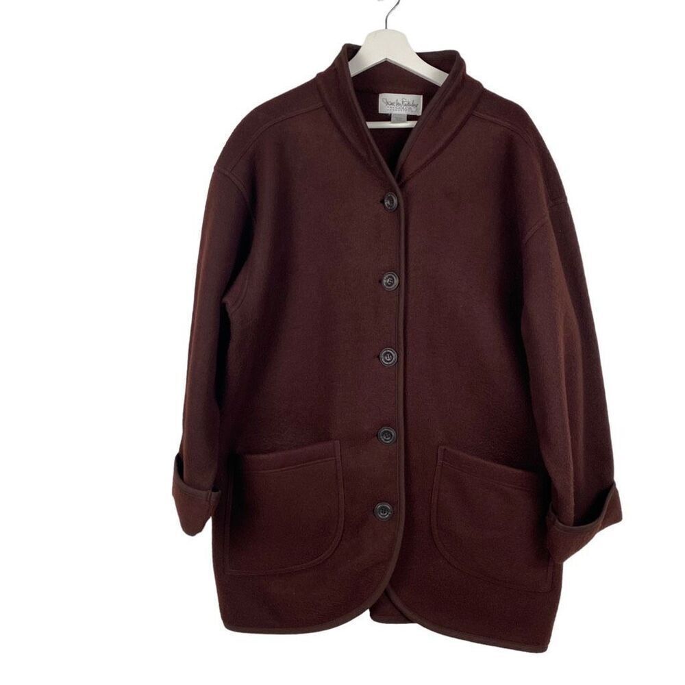 Diane von Furstenberg Oversized Brown Button Up Coat size Small/Medium